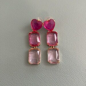 Pink Ombré Heart Earrings